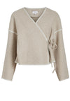 Vila Rise Contrast Trim Wrap Over Top, Birch