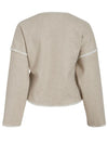 Vila Rise Contrast Trim Wrap Over Top, Birch