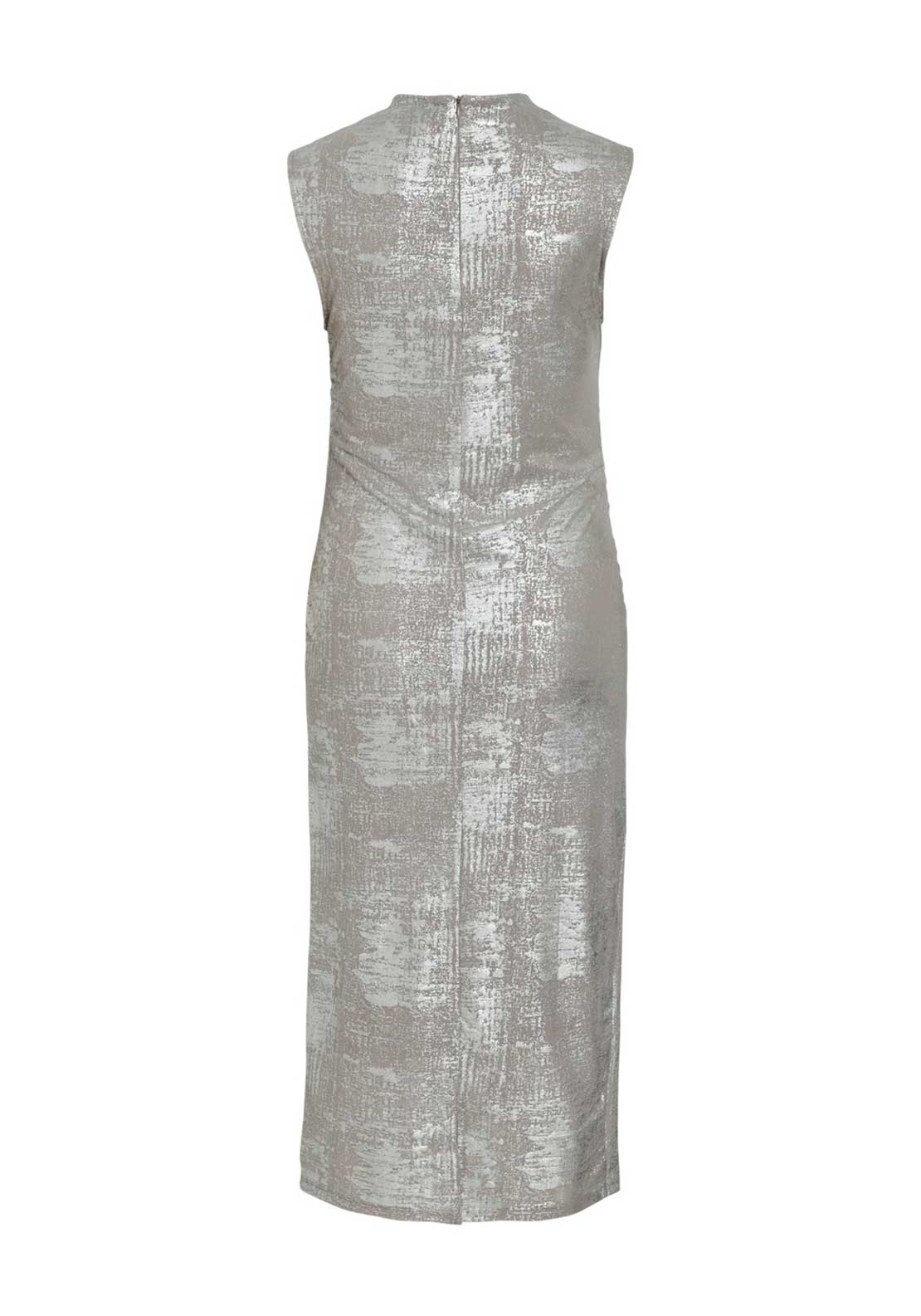 Vila Silvera Funnel Neck Dress, Silver