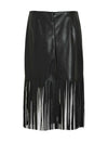 Vila Pen Coated Frill Skirt, Black Beauty