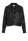 Vila Pen Coated Braid Sleeve Jacket, Black Beauty