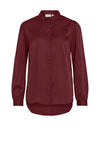 Vila Ellette Satin Shirt, Cabernet