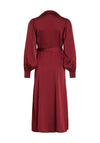 Vila Vienna Ravenna Wrap Ankle Dress, Cabernet