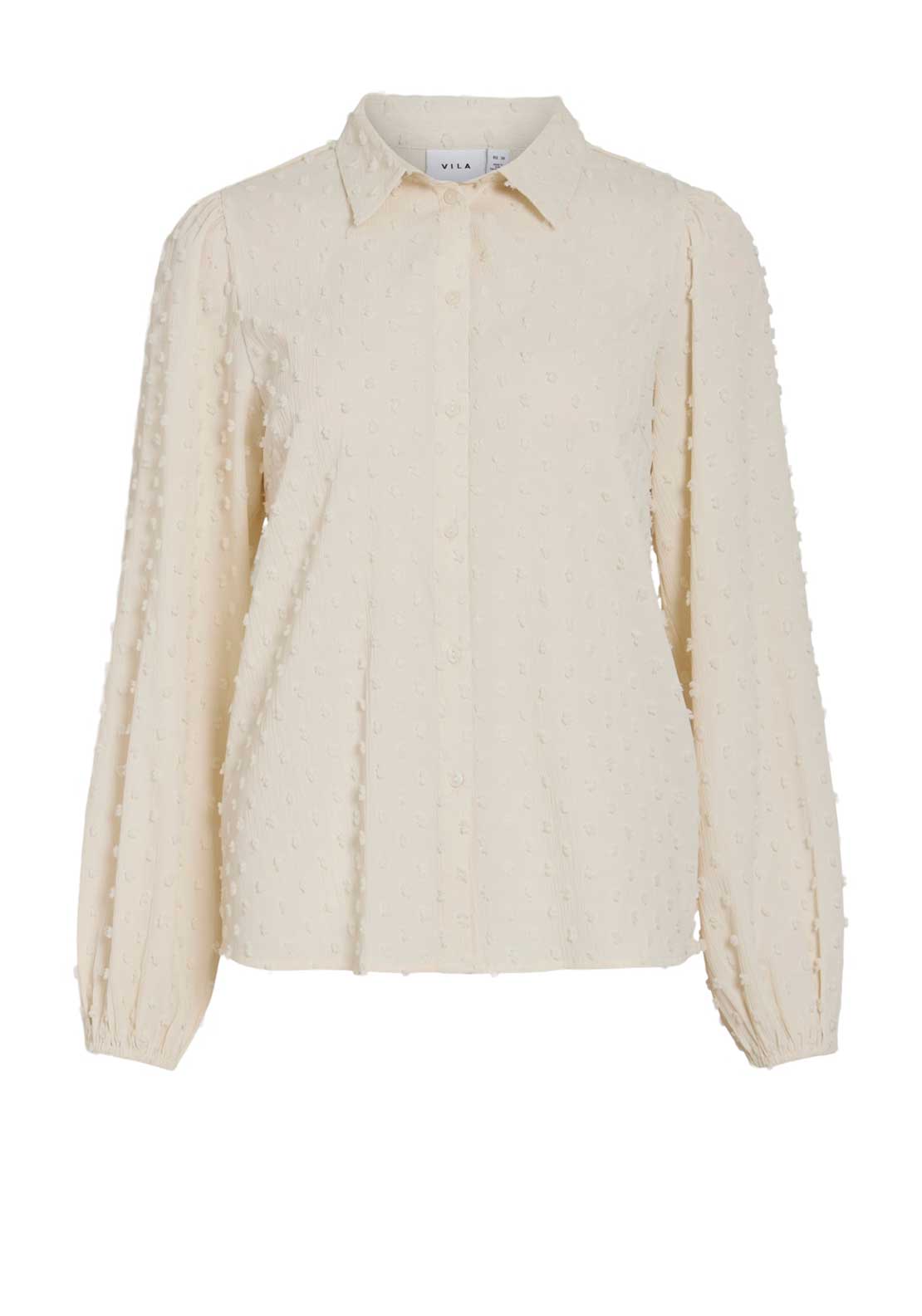 Vila Brietta Textured Shirt, Birch