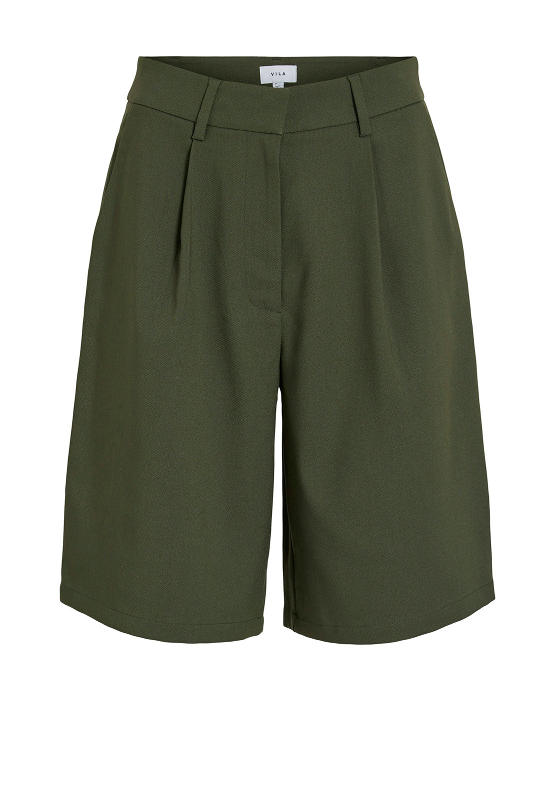 Vila Culda High Waist Tailored Shorts, Green
