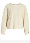 Vila Anira Round Neck Top, Cream