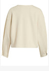 Vila Anira Round Neck Top, Cream