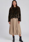 VILA Long Sleeve Faux Fur Jacket, Brown