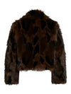 VILA Long Sleeve Faux Fur Jacket, Brown