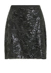 Vila Lacey Embroidered Sequin Mini Skirt, Black