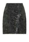 Vila Lacey Embroidered Sequin Mini Skirt, Black