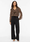 Vila Button Up Polka Dot Blouse, Brown