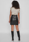 Vila Dagmar Faux Leather Mini Skirt, Black