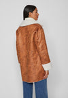 Vila Loal Reversible Borg Coat, Birch Teddy
