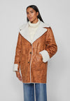Vila Loal Reversible Borg Coat, Birch Teddy