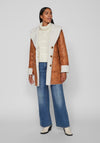 Vila Loal Reversible Borg Coat, Birch Teddy