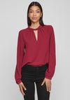 Vila Rashil High Neck with Cut-Out Detail Blouse, Beet Red