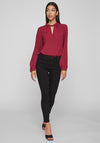 Vila Rashil High Neck with Cut-Out Detail Blouse, Beet Red