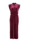 Vila Emily High Neck Velour Maxi Dress, Winter Bloom