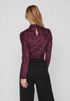 Vila Maxa Velour Zebra Print Top, Winter Brown