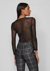 Vila Sala Sheer Lace Bodysuit, Black
