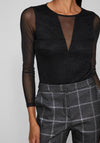 Vila Sala Sheer Lace Bodysuit, Black