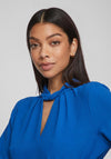 Vila Rashil High Neck with Cut-Out Detail Blouse, Lapis Blue