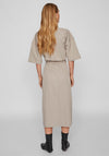 Vila Marlo Pinstripe Midi Skirt, Birch