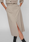 Vila Marlo Pinstripe Midi Skirt, Birch