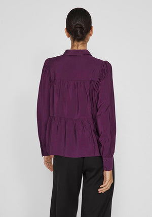 Vila Katria Tiered Blouse, Winter Bloom