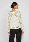 Vila Maja Flower Applique Lace Blouse, Birch