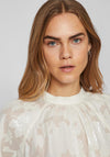 Vila Mika Floral Sequin Flowy Blouse, Cloud Dancer