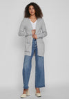 Vila Ril Long Open Knit Cardigan, Light Grey