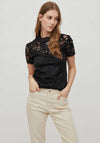 Vila Stasia Lace Top, Black