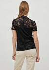 Vila Stasia Lace Top, Black