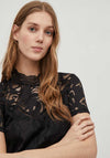 Vila Stasia Lace Top, Black