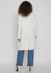 Vila Long Knit Cardigan, White Alyssum
