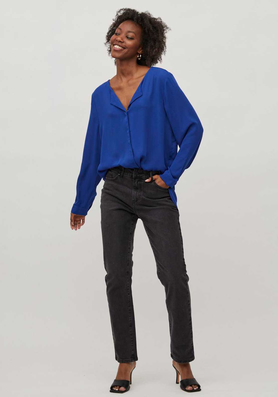 Vila Lucy Lightweight Blouse, Mazarine Blue
