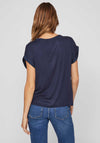 Vila Ellette Satin Top, Navy Blazer
