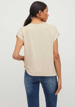 Vila Ellette Satin Top, Cement