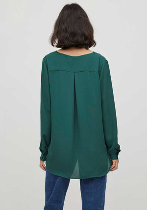 Vila Lucy Lightweight Blouse, Pineneedle