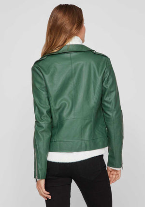 Vila Cara Faux Leather Biker Jacket, Pineneedle