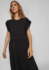 Vila Summer Tiered Smock Dress, Black