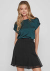 Vila Ellette Satin Top, Ponderosa Green
