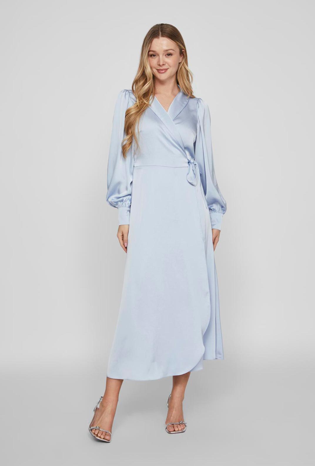Vila Vienna Ravenna L/S Ankle Wrap Dress-noos jurk voor dames Vila Vienna Ravenna L/S Ankle Wrap Dress-noos jurk voor dames