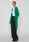 Vila Long Knit Cardigan, Ultramarine Green