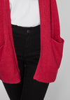 Vila Ril Long Open Knit Cardigan, Cerise