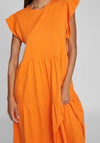 Vila Summer Tiered Smock Dress, Sun Orange