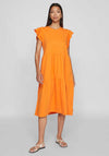 Vila Summer Tiered Smock Dress, Sun Orange