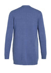 Vila Ril Long Open Knit Cardigan, Bijou Blue
